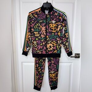 Adidas Original Kids Youth L 14-16 Colorful Graffiti Tracksuit Set
